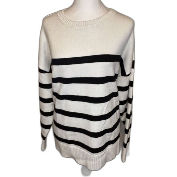 French Connection Essentials Ladies Striped Long Sleeve Sweater Designer - Picture 2 of 5